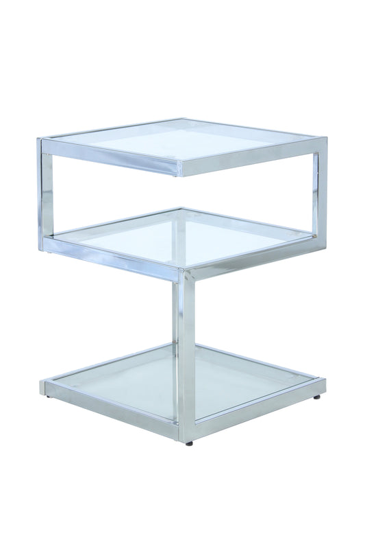 Beistelltisch Cubo 125 Transparent / Chrom