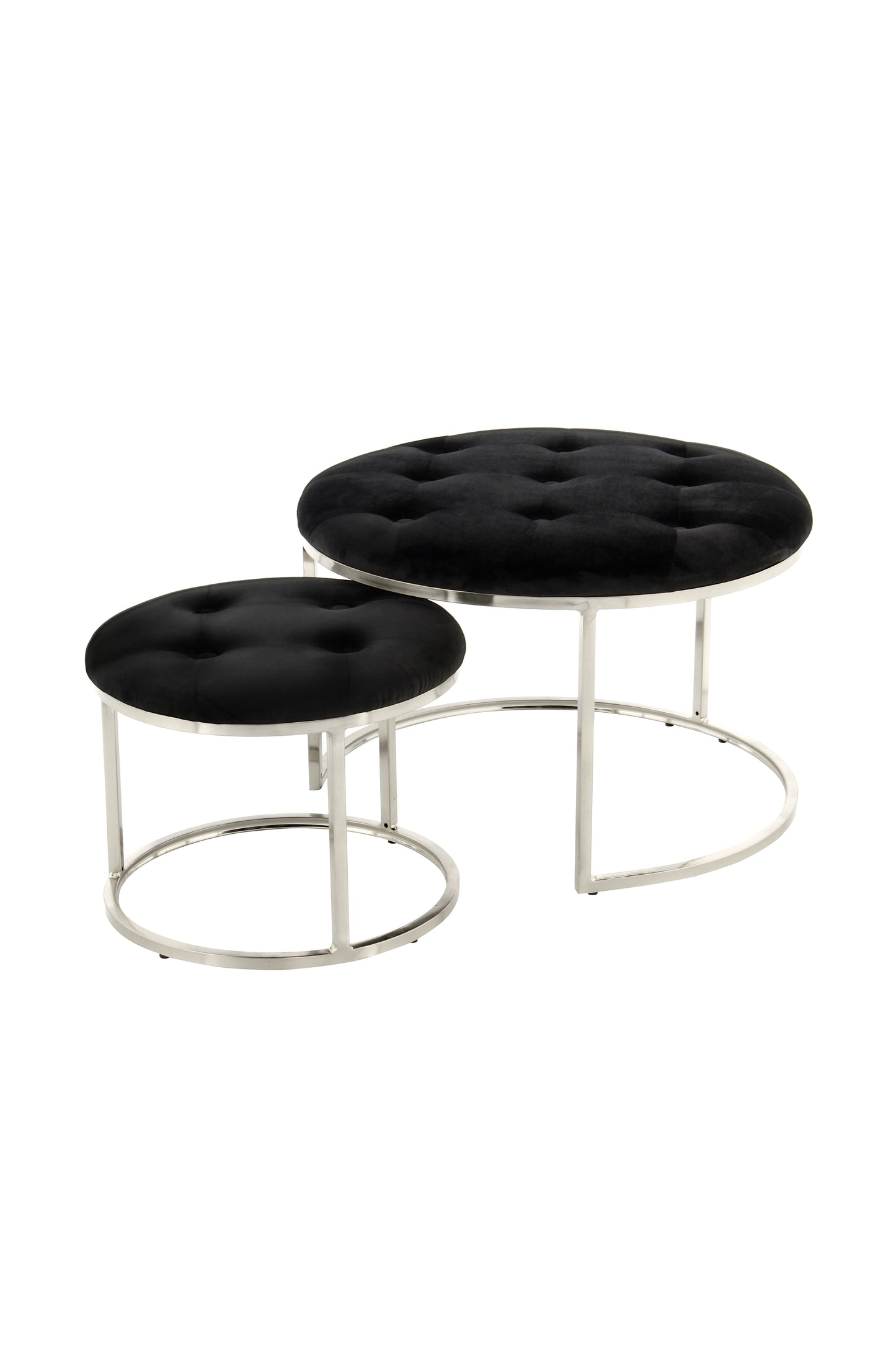 Hocker Becky 525 2er-Set Schwarz / Silber