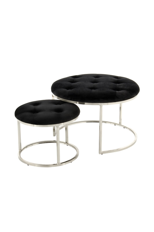 Hocker Becky 525 2er-Set Schwarz / Silber