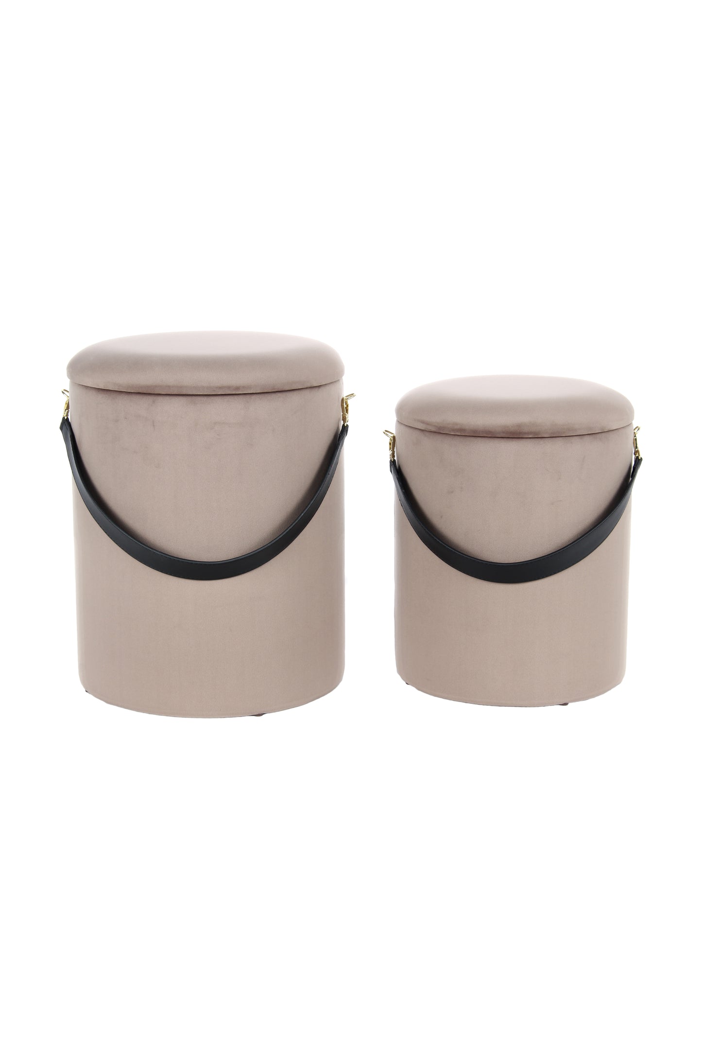 Hocker Arabella 125 2er-Set Taupe / Schwarz