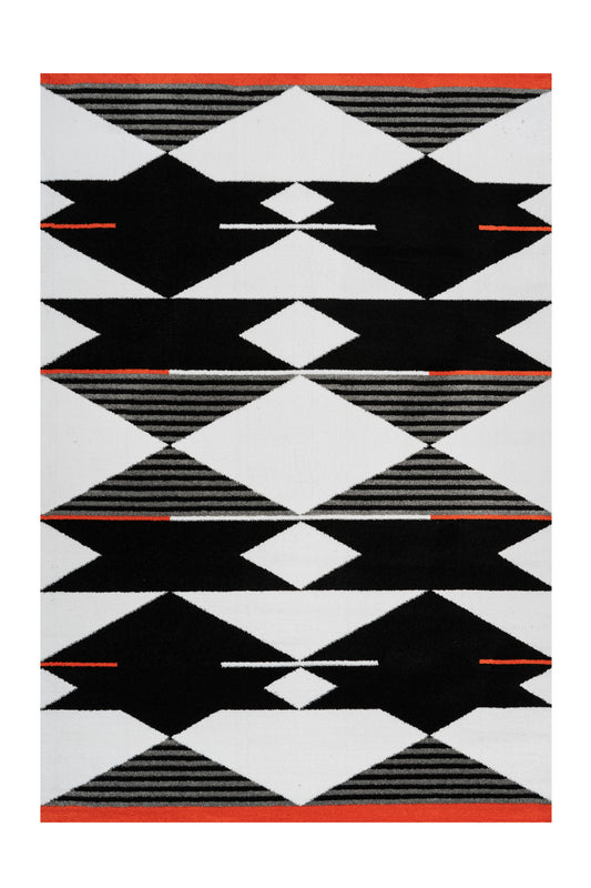 Broadway 500 Schwarz / Weiß / Rot 120cm x 170cm