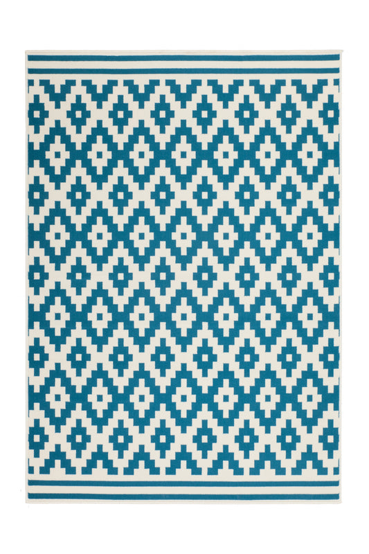 Now! 325 Weiß / Türkis 200cm x 290cm