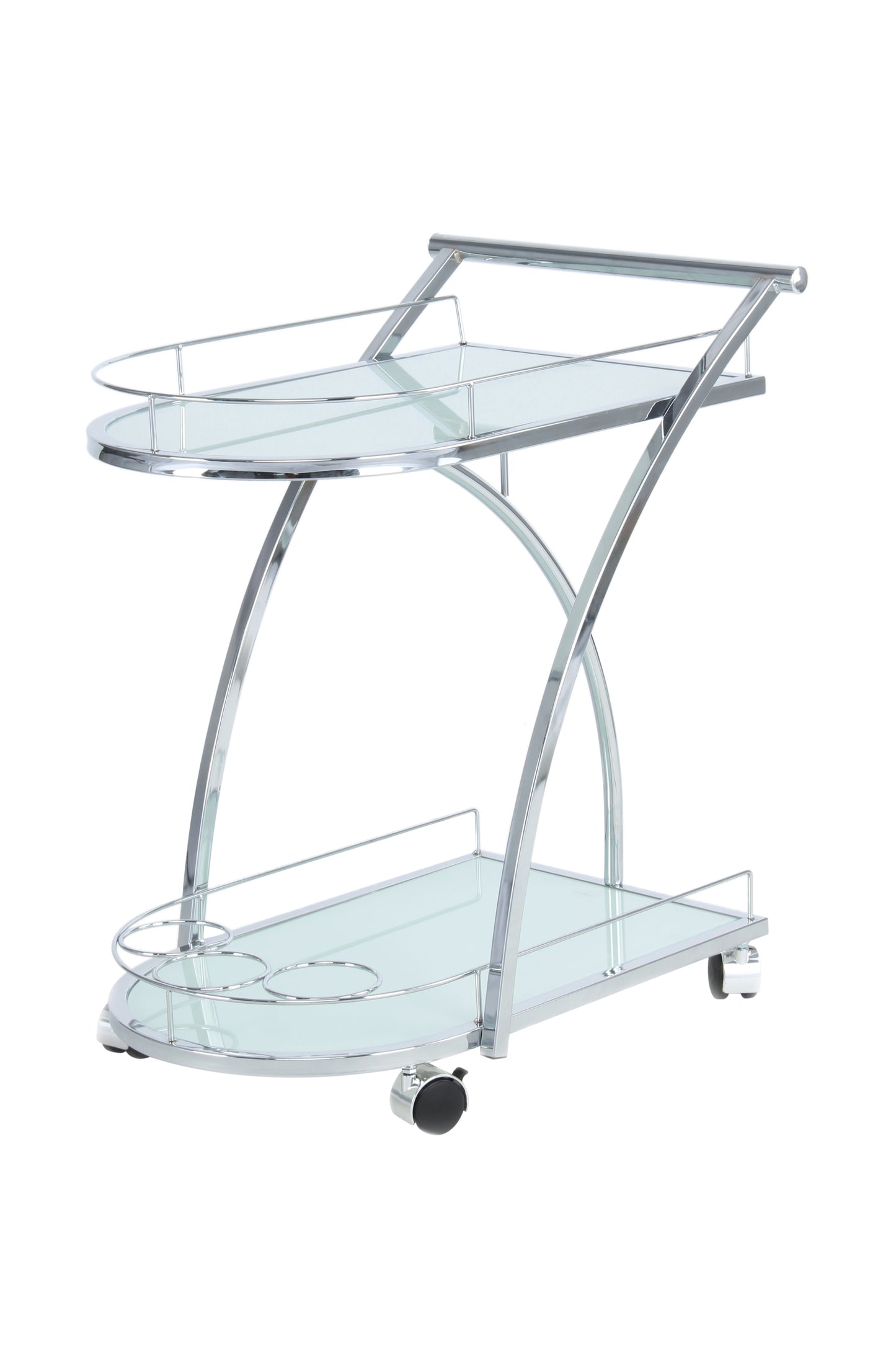 Beistelltisch / Servierwagen James 125 Weiß / Chrom