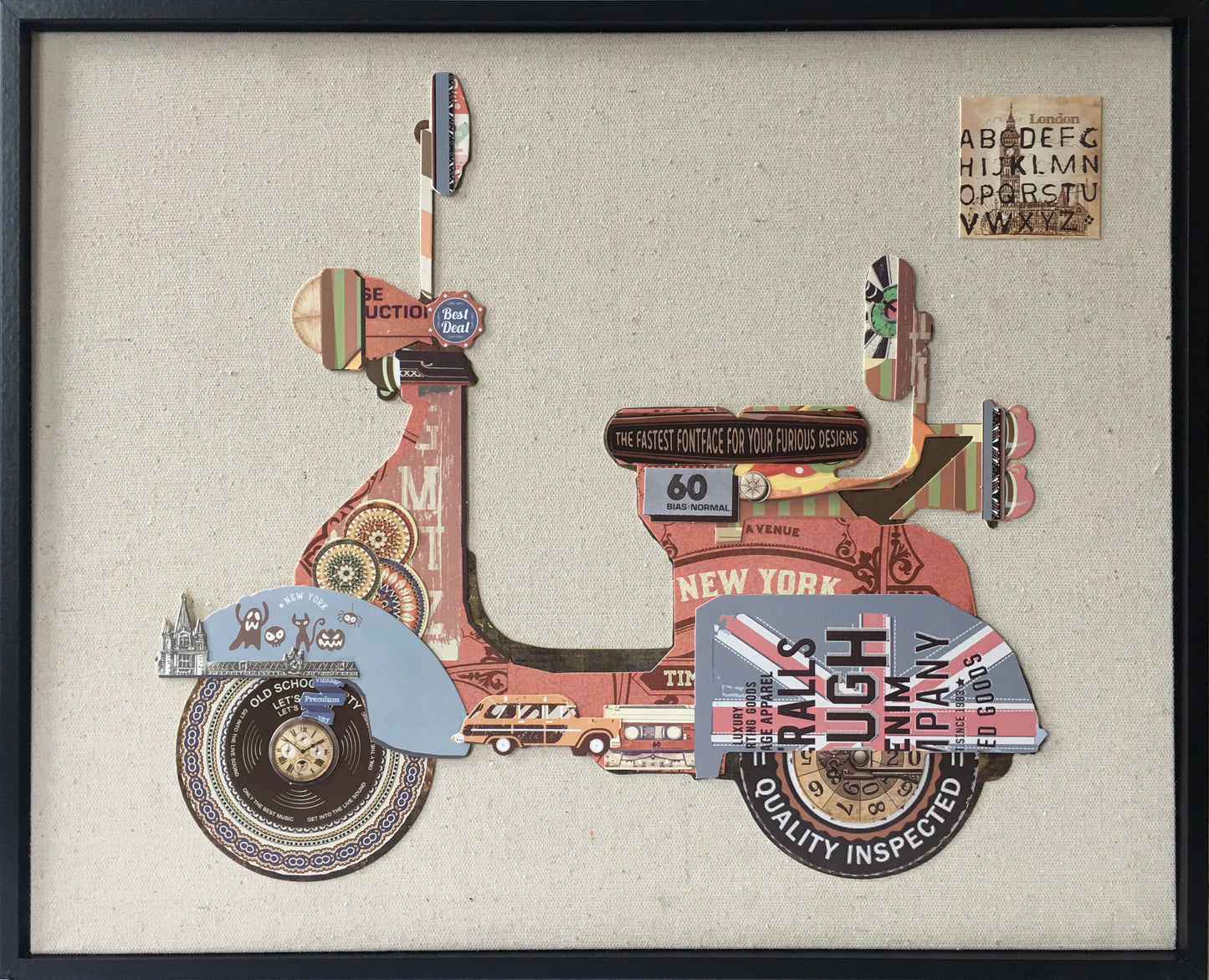 Papier Wandbild Motorroller 42cm x 52cm