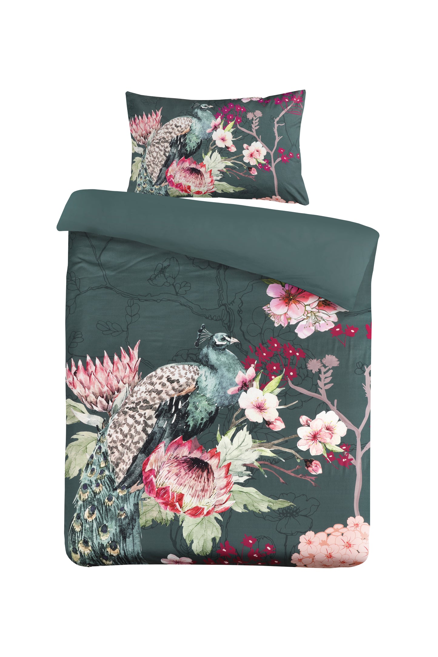 Bettwäsche Blossom 125-FR Multi / Grün 140cm x 200cm / 65cm x 65cm