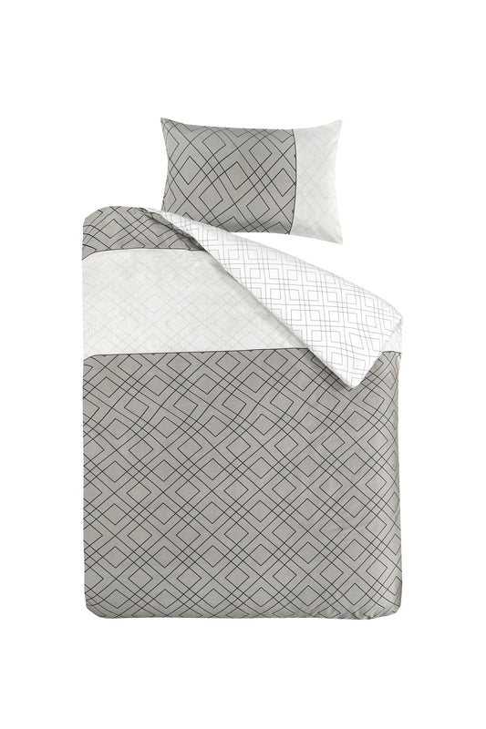 Bettwäsche Heather 125-FR Grau 140cm x 200cm / 65cm x 65cm